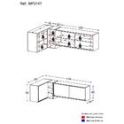 Kit Armário De Cozinha Aéreo Canto 90cm E Aéreo 120cm Veneza