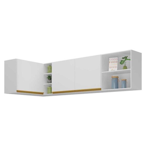 Kit Armário De Cozinha Aéreo Canto 90cm E Aéreo 150cm Veneza