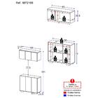 Kit Armário De Cozinha Aéreo E Balcão 3 Portas Multimóveis Mp