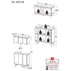 Kit Armário De Cozinha Aéreo E Balcão 3 Portas Retrô Multimóv