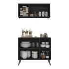 Kit Armário De Cozinha Aéreo E Balcão 3 Portas Retrô Multimóv