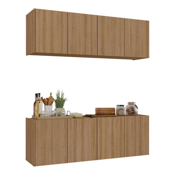 Kit Armário De Cozinha Aéreo E Balcão 4 Portas Multimóveis Mp