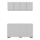 Kit Armário De Cozinha Aéreo E Balcão 4 Portas Multimóveis Mp