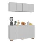 Kit Armário De Cozinha Aéreo E Balcão 4 Portas Multimóveis Mp