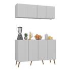 Kit Armário De Cozinha Aéreo E Balcão 4 Portas Retrô Multimóv