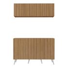 Kit Armário De Cozinha Aéreo E Balcão 4 Portas Retrô Multimóv