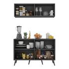 Kit Armário De Cozinha Aéreo E Balcão 4 Portas Retrô Multimóv