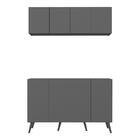 Kit Armário De Cozinha Aéreo E Balcão 4 Portas Retrô Multimóv