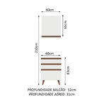 Kit Armário De Cozinha Aéreo E Balcão Com 3 Gavetas 60 Cm Bra