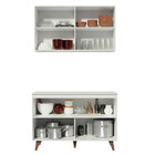 Kit Armário De Cozinha Aéreo E Balcão Gabinete De Pia 120 Cm