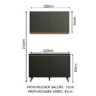 Kit Armário de Cozinha Aéreo e Balcão Gabinete de Pia 120 cm