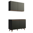 Kit Armário de Cozinha Aéreo e Balcão Gabinete de Pia 120 cm