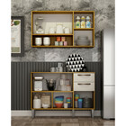 Kit Armário De Cozinha Alba Aéreo E Balcão 3 Portas