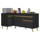 Kit Armário De Cozinha Balcão Canto 90cm E Gabinete Pia 120cm