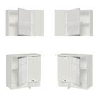 Kit Armário De Cozinha De Canto 100% Mdf 2 Portas E Nicho Fre