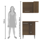 Kit Armário De Cozinha De Canto Reto 2 Portas Com Armário Aér