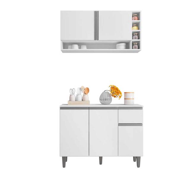 Kit Armario De Cozinha E Balcão Vanessa  De 1 00cm C/ Tampo B