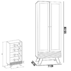 Kit Armário Multiuso 02 Portas Nolan Com Aparador 90 Cm Laure