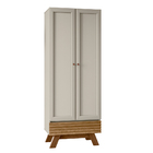 Kit Armário Nolan Com Aparador Malena E Espelho Caribe Freijó