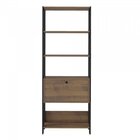 Kit Armário Para Escritório Alto 2 Portas E Estante 4 Pratele