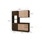 Kit Armários De Cozinha 3 Peças Com Tampo Nogueira/macadamia