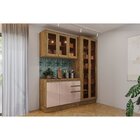 Kit Armários De Cozinha 3 Peças Com Tampo Nogueira/macadamia