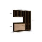 Kit Armários De Cozinha 3 Peças Com Tampo Nogueira/macadamia