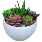 Kit Arranjo De Suculentas Artificiais Com Vaso P/ Decoração