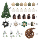 Kit Árvore de Natal 120cm com 38 enfeites e Pisca Pisca 220V Puglia Rústico Verde