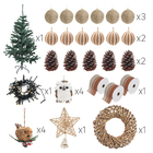 Kit Árvore de Natal 150cm com 53 enfeites e Pisca Pisca 220V Santiago Rústico Natural