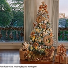 Kit Árvore de Natal 180cm com 74 enfeites e Pisca Pisca 220V Santiago Rústico Natural