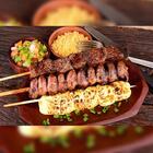 Kit - Assador Churrasquito 10 Espetinhos Em Inox Pr-199 + Kit