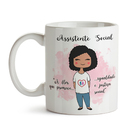 Kit Assistente Social Feminino Caneca Almofada E Agenda Cabel