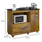 Kit Balcão 2 Porta Basculante Violeta Mais Cooktop Fogão Cham