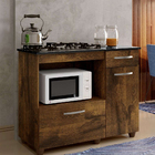 Kit Balcão 2 Porta Basculante Violeta Mais Cooktop Fogão Cham