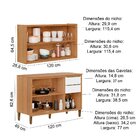 Kit Balcão 3 Portas 2 Gavetas Com Armário Aéreo Opala Carvalh