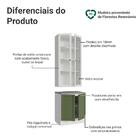 Kit Balcão + Cristaleira 70 Cm Branco/verde/branco Vik Madesa