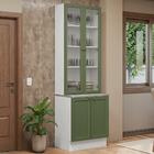 Kit Balcão + Cristaleira 70 Cm Branco/verde Vik Madesa 02