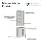 Kit Balcão + Cristaleira 70 Cm Branco Vik Madesa 02