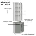 Kit Balcão + Cristaleira 70cm Branco/cinza Agata Madesa 01