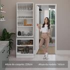 Kit Balcão + Cristaleira 70cm Branco/cinza Agata Madesa 01