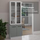 Kit Balcão + Cristaleira 70cm Branco/cinza Agata Madesa 01