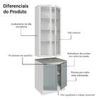 Kit Balcão + Cristaleira 70cm Branco/cinza Lux Madesa 01