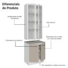 Kit Balcão + Cristaleira 70cm Branco/crema Agata Madesa 01