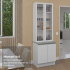 Kit Balcão + Cristaleira 70cm Branco Glamy Madesa 01