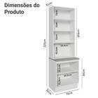 Kit Balcão + Cristaleira 70cm Branco/preto Agata Madesa 01