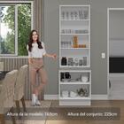 Kit Balcão + Cristaleira 70cm Branco/preto Glamy Madesa 01