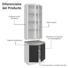 Kit Balcão + Cristaleira 70cm Branco/preto Glamy Madesa 01