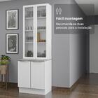 Kit Balcão + Cristaleira 70cm Branco Veludo Lux Madesa 01