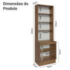 Kit Balcão + Cristaleira 70cm Rustic/branco Stella Madesa 01